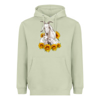Matcha goat family with sunflowers Heavyweight Hoodie - Artiststas