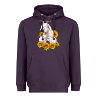 Plum goat family with sunflowers Heavyweight Hoodie - Artiststas