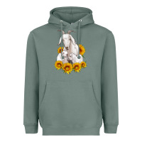 Sage goat family with sunflowers Heavyweight Hoodie - Artiststas