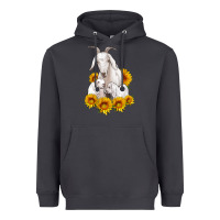 Goat Family With Sunflowers Heavyweight Hoodie | Teevron