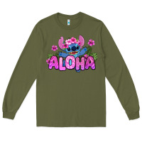 Army Green aloha summer stitch Long Sleeve Tee - Zillion Design Studio