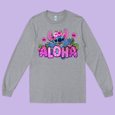 Aloha Summer Stitch Long Sleeve Tee Designed By Zillion Design Studio