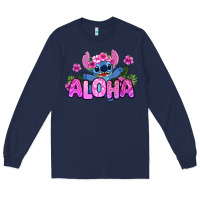 Navy aloha summer stitch Long Sleeve Tee - Zillion Design Studio