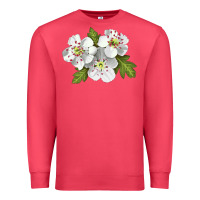 Cardinal Hawthorn Flower Illustrations Premium Sweatshirt - LillyAllenDesigns