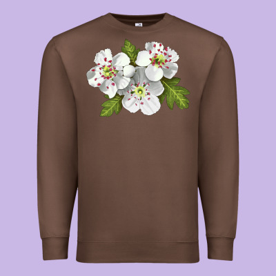 Hawthorn Flower Illustrations Premium Sweatshirt Designed By Lillyallendesigns