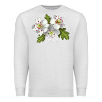 Oatmeal Heather Hawthorn Flower Illustrations Premium Sweatshirt - LillyAllenDesigns