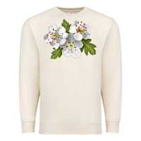 Sandshell Hawthorn Flower Illustrations Premium Sweatshirt - LillyAllenDesigns