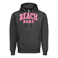 Charcoal Heather beach babe Zipper Hoodie - JahusDesignShop