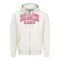 Oatmeal Heather beach babe Zipper Hoodie - JahusDesignShop
