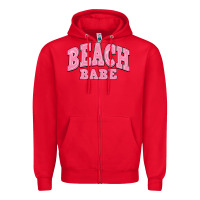 Red beach babe Zipper Hoodie - JahusDesignShop