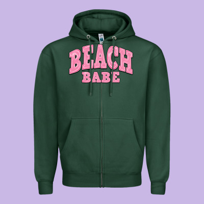 Beach Babe Zipper Hoodie Designed By Jahusdesignshop