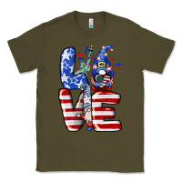 Army Green Love 4th of July with gnomes 4th of july Classic Tee - CowGirlArtShop