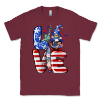 Burgundy Love 4th of July with gnomes 4th of july Classic Tee - CowGirlArtShop