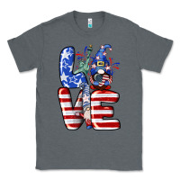 Charcoal Heather Love 4th of July with gnomes 4th of july Classic Tee - CowGirlArtShop