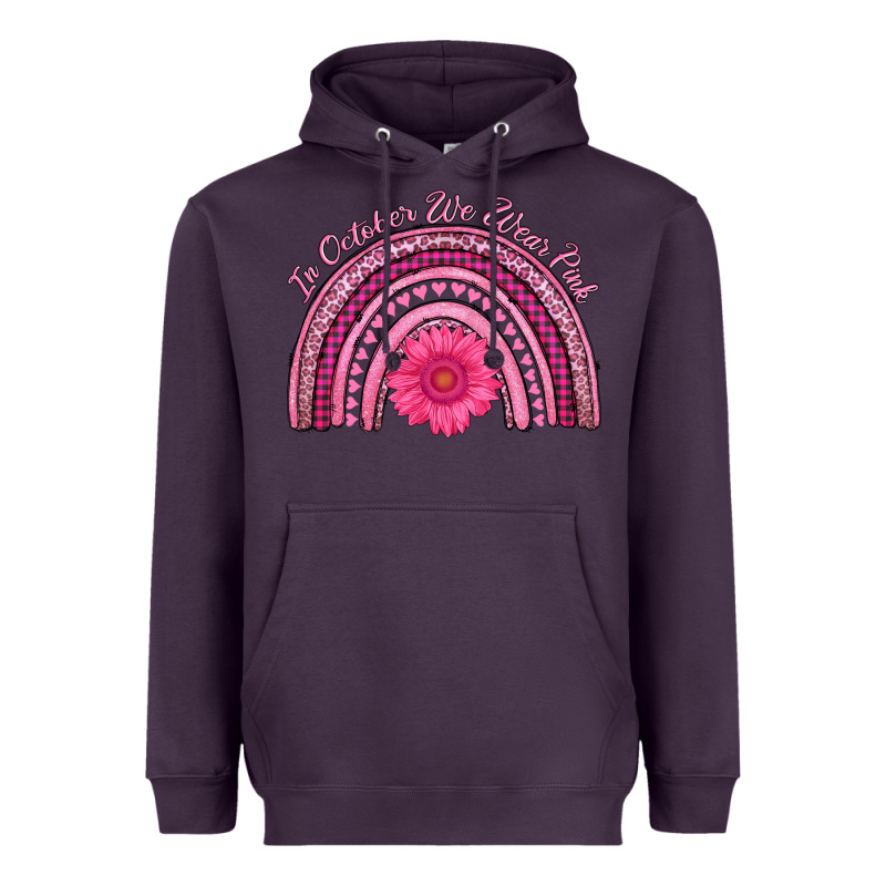 In October We Wear Pink Rainbow Heavyweight Hoodie by AdoDesignShop | Teevron