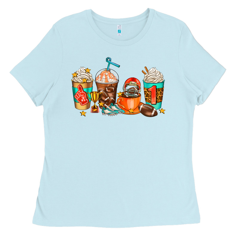 American Football Coffee Cups Ladies Tee by AdoDesignShop | Teevron