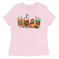 Bubblegum Pink American football coffee cups Ladies Tee - AdoDesignShop