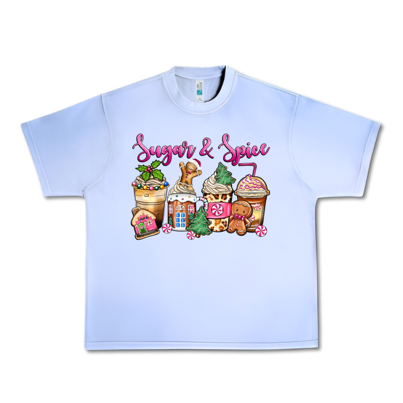 Sugar And Spice Pink Gingerbread Coffee Cups Urban Heavy Tee by Zillion Design Studio | Teevron