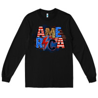Black america lightning bolt Long Sleeve Tee - Zillion Design Studio