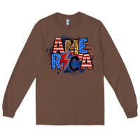 Chestnut america lightning bolt Long Sleeve Tee - Zillion Design Studio