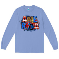 Colony Blue america lightning bolt Long Sleeve Tee - Zillion Design Studio
