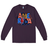Plum america lightning bolt Long Sleeve Tee - Zillion Design Studio