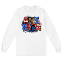 White america lightning bolt Long Sleeve Tee - Zillion Design Studio