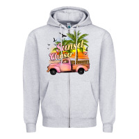 Heather Grey sunset chaser Zipper Hoodie - JahusDesignShop