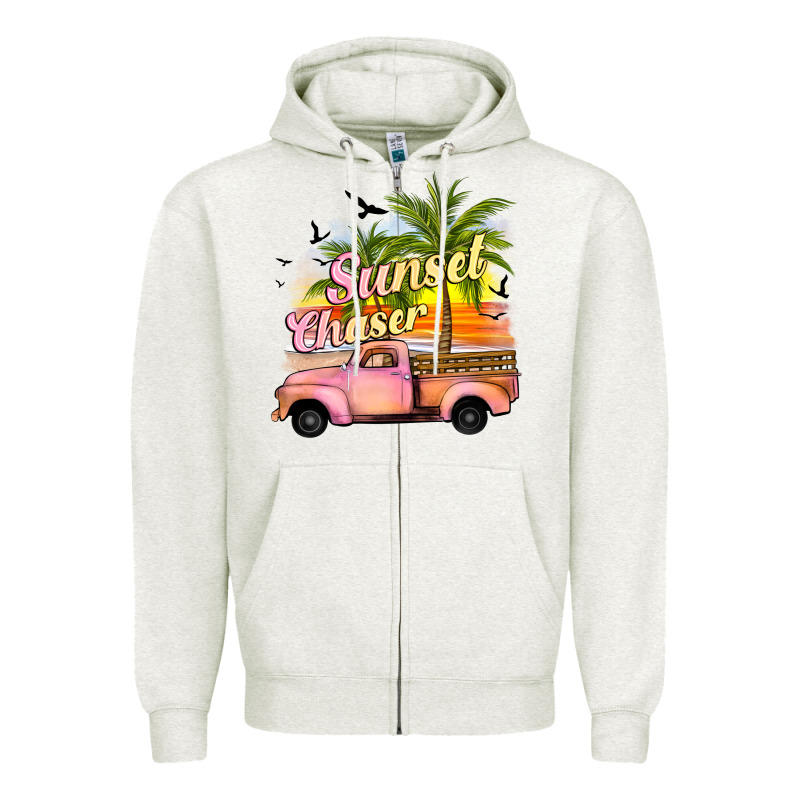 Sunset Chaser Zipper Hoodie by JahusDesignShop | Teevron