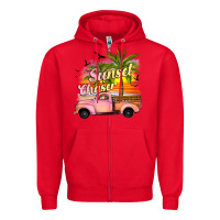 Red sunset chaser Zipper Hoodie - JahusDesignShop