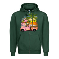 Sports Green sunset chaser Zipper Hoodie - JahusDesignShop