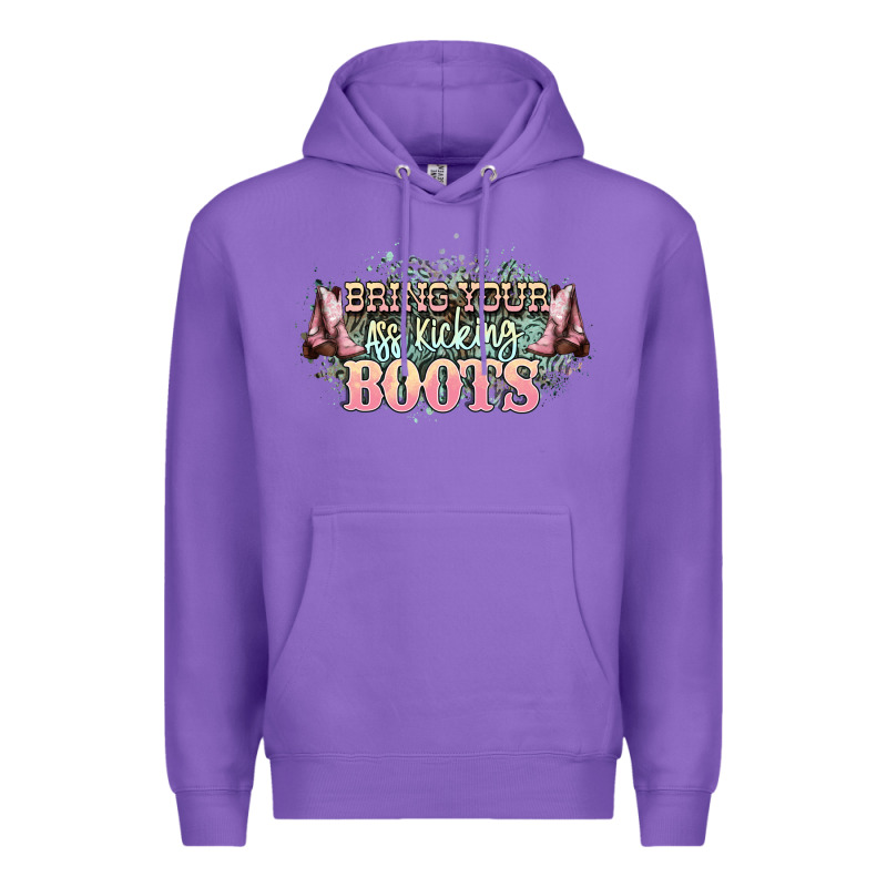 Bring Your Ass Kicking Boots Premium Hoodie by NancyCooperArtShop | Teevron