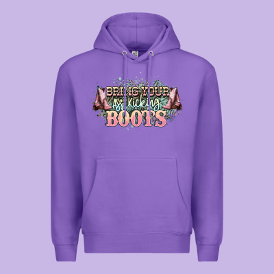 Bring Your Ass Kicking Boots Premium Hoodie Designed By Nancycooperartshop