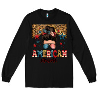 Black american mom junkie messy bun Long Sleeve Tee - Zillion Design Studio