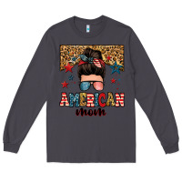 Smoke american mom junkie messy bun Long Sleeve Tee - Zillion Design Studio