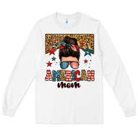 White american mom junkie messy bun Long Sleeve Tee - Zillion Design Studio