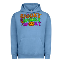 Pigment Pebble Blue spooky with lightning bolt Urban Hoodie - BundleAndBundleShop