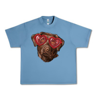Pebble Blue labrador retriever with love glass Urban Heavy Tee - RanaPortraitStore