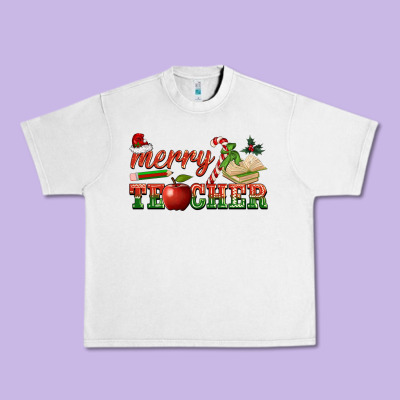 Merry Teacher Urban Heavy Tee Designed By Barkaloodesign