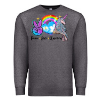 Charcoal Heather peace love unicorn Premium Sweatshirt - LillyAllenDesigns