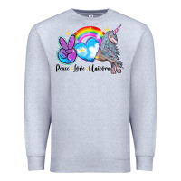 Heather Grey peace love unicorn Premium Sweatshirt - LillyAllenDesigns