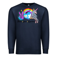 Navy peace love unicorn Premium Sweatshirt - LillyAllenDesigns