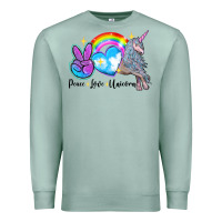 Seafoam peace love unicorn Premium Sweatshirt - LillyAllenDesigns