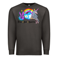 Smoke peace love unicorn Premium Sweatshirt - LillyAllenDesigns
