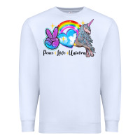 White peace love unicorn Premium Sweatshirt - LillyAllenDesigns