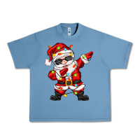Pebble Blue dabbing santa with christmas lights Urban Heavy Tee - Zillion Design Studio