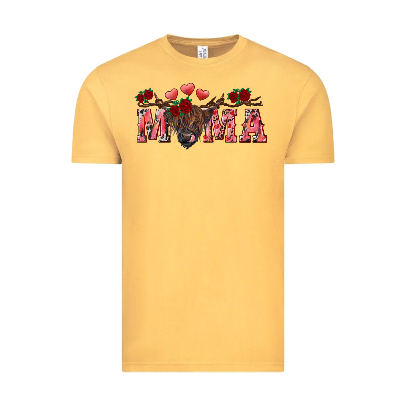 Valentine's Day Mama Black Highland Cow Vintage Tee by RanaPortraitStore | Teevron