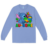 Colony Blue ausome stitch autism Long Sleeve Tee - Zillion Design Studio