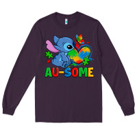 Plum ausome stitch autism Long Sleeve Tee - Zillion Design Studio