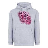 Heather Grey pink leopard patch Heavyweight Hoodie - AdoDesignShop